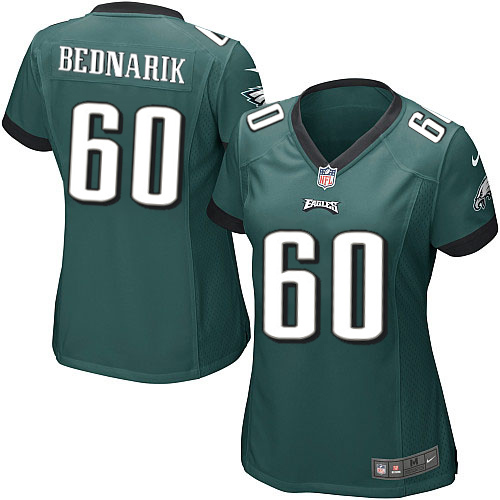 Women's Game Chuck Bednarik Nike Jersey Midnight Green Home - #60 NFL Philadelphia Eagles